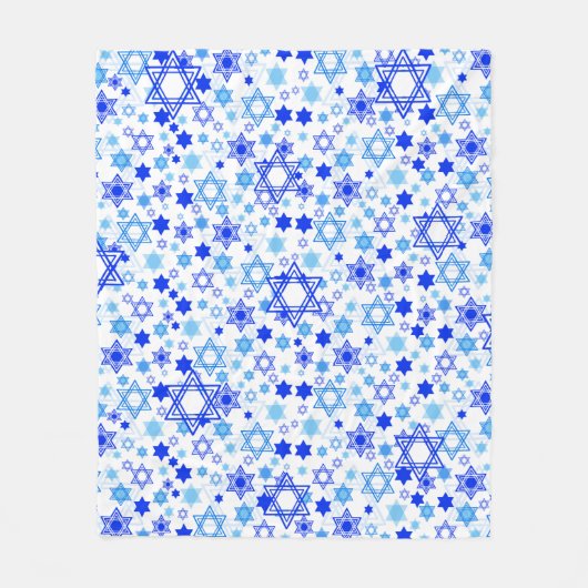 Dynamic Blue Stars van David Pattern Hanukkah Fleece Deken (Voorkant)