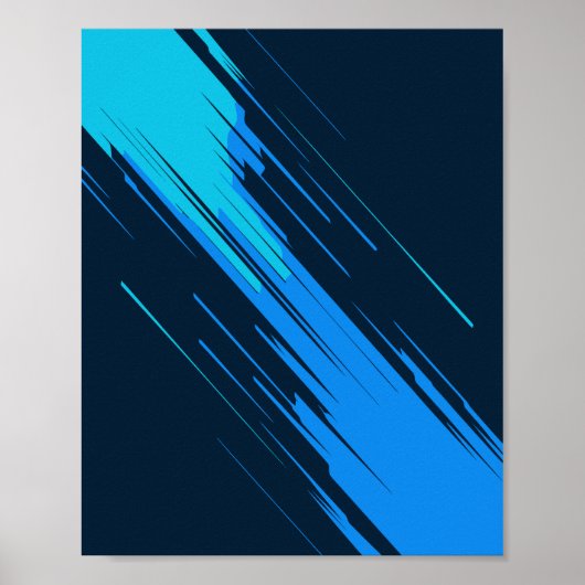 Dynamic Blue Streaks Abstracte achtergrond Poster (Voorkant)