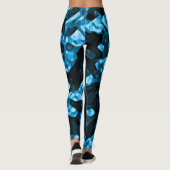 Dynamic Bright Blue Trendy Abstracte vormen Leggings (Achterkant)