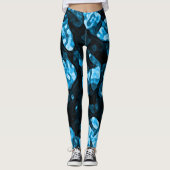 Dynamic Bright Blue Trendy Abstracte vormen Leggings (Voorkant)