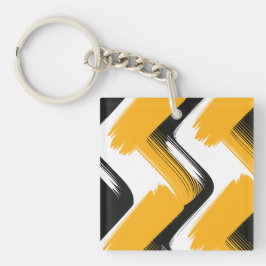 Dynamic Brushstroke Wave Pattern Sleutelhanger