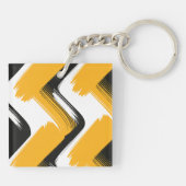 Dynamic Brushstroke Wave Pattern Sleutelhanger (Achterkant)