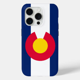 Dynamic Colorado State Flag Graphic op een iPhone 15 Pro Case