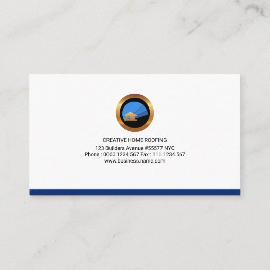 Dynamic Concise Retro Column Roofing Specialist Visitekaartje (Achterkant)