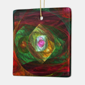 Dynamic Connections Abstract Art Square Ornament (Links)