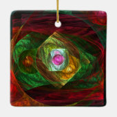 Dynamic Connections Abstract Art Square Ornament (Achterkant)