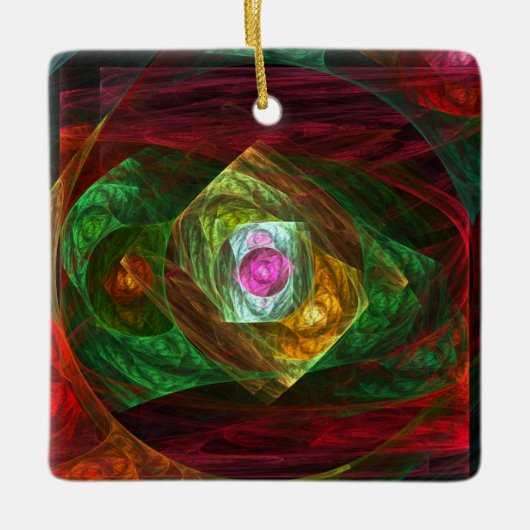 Dynamic Connections Abstract Art Square Ornament (Voorkant)