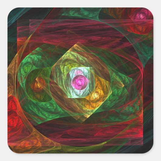 Dynamic Connections Abstract Art Square Sticker (Voorkant)