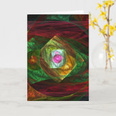 Dynamic Connections Abstract Art Wenskaart Kaart (Gele Bloem)