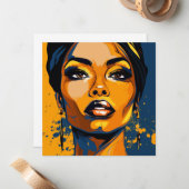 Dynamic Diva: Vrouwen Poppen Kunst Notitiekaartje (Voorkant / Achterkant in situ)