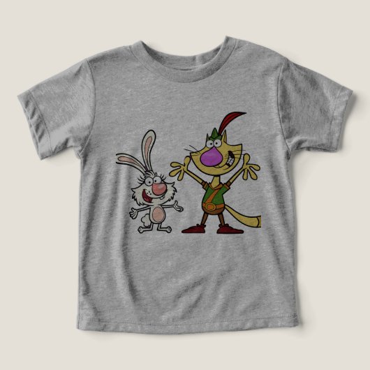 Dynamic Duo - Silly Cat and Rabbit t-shert bebe (Design voorkant)
