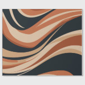 Dynamic Earth Tones Abstracte golven Cadeaupapier (Vlak)