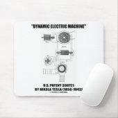 Dynamic Electric Machine US Patent 390721 van Tesl Muismat (Met muis)