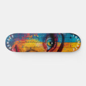 Dynamic Eye Pop Art - Vetgedrukte retro kleuren Persoonlijk Skateboard (Horizontaal)