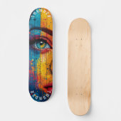Dynamic Eye Pop Art - Vetgedrukte retro kleuren Persoonlijk Skateboard (Voorkant)