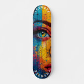 Dynamic Eye Pop Art - Vetgedrukte retro kleuren Persoonlijk Skateboard (Voorkant)