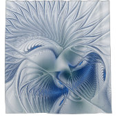 Dynamic Fantasy Abstract Blue Tones Fractal Art Douchegordijn (Voorkant)