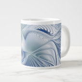 Dynamic Fantasy Abstract Blue Tones Fractal Art Grote Koffiekop (Voorkant rechts)