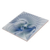 Dynamic Fantasy Abstract Blue Tones Fractal Art Tegeltje (Zijkant)
