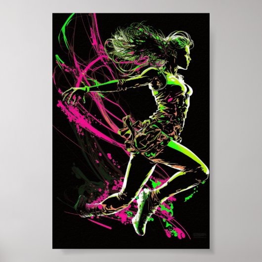 Dynamic Fitness Girl, Vrouw Gym Motivation Poster (Voorkant)