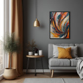 Dynamic Flame Abstract Expressionisme Kunst Perfect Poster