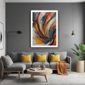 Dynamic Flame Abstract Expressionisme Kunst Perfect Poster