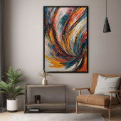 Dynamic Flame Abstract Expressionisme Kunst Perfect Poster