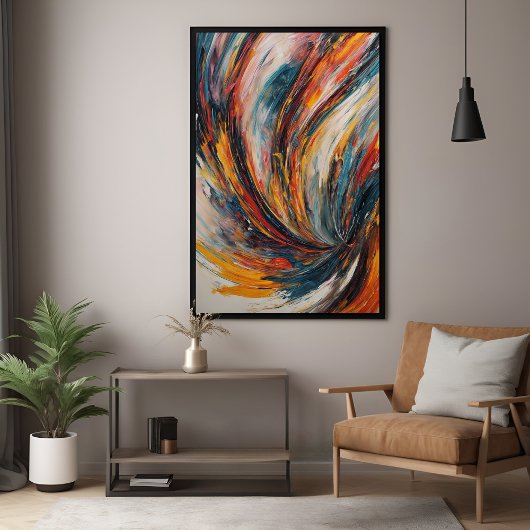 Dynamic Flame Abstract Expressionisme Kunst Perfect Poster