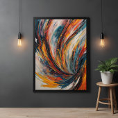 Dynamic Flame Abstract Expressionisme Kunst Poster