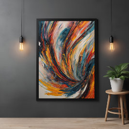 Dynamic Flame Abstract Expressionisme Kunst Poster