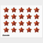 Dynamic Fluid Marble Pattern in rood en Sinaasappe Ster Sticker (Vel)