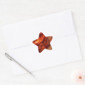 Dynamic Fluid Marble Pattern in rood en Sinaasappe Ster Sticker (Envelop)