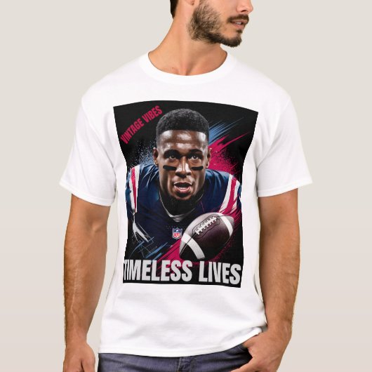 Dynamic Football Player Portrait Timeless Lives t T-shirt (Voorkant)