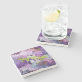 "Dynamic Fragments" Hedendaagse Abstracte kunst Stenen Onderzetter (Zijkant)