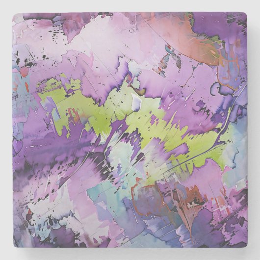 "Dynamic Fragments" Hedendaagse Abstracte kunst Stenen Onderzetter (Voorkant)