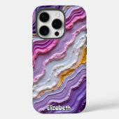 Dynamic Geode Art in Paarse tinten Case-Mate iPhone Case (Achterkant)