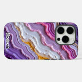 Dynamic Geode Art in Paarse tinten Case-Mate iPhone Case (Achterkant (horizontaal))