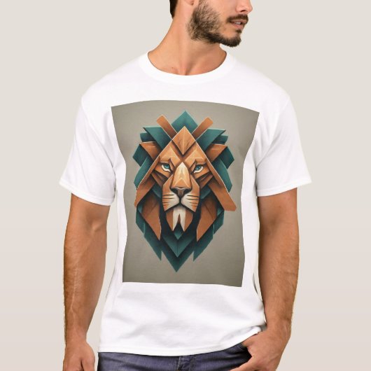 Dynamic Geometric Lion Logo T-shirt (Voorkant)
