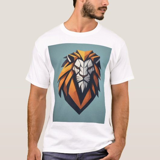 Dynamic Geometric Lion Logo T-shirt (Voorkant)