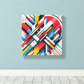 "Dynamic Geometry" Abstracte muurkunst Canvas Afdruk (Insitu (Houten vloer))