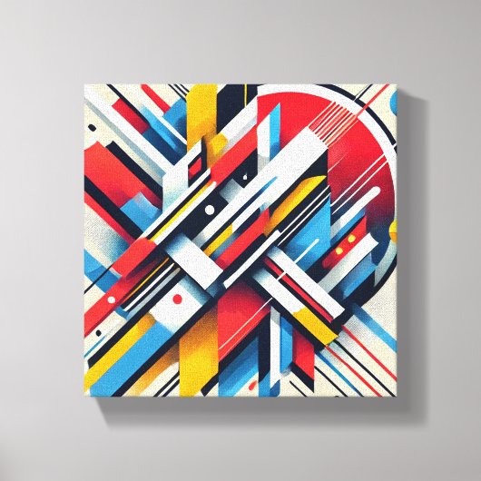 "Dynamic Geometry" Abstracte muurkunst Canvas Afdruk (Voorkant)