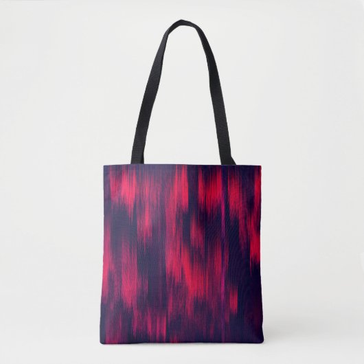 DYNAMIC - Glitch - Krachtig Rood en Blauw Tote Bag (Voorkant)