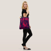 DYNAMIC - Glitch - Krachtig Rood en Blauw Tote Bag (Op model)