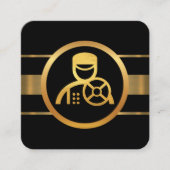 Dynamic Gold Lines Chauffeur-stuurprogramma Vierkante Visitekaartje (Voorkant)