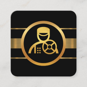 Dynamic Gold Lines Chauffeur-stuurprogramma Vierkante Visitekaartje