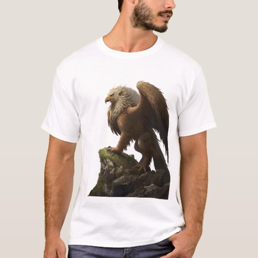 Dynamic Griffin Roar Fantasy Art T-shirt (Voorkant)