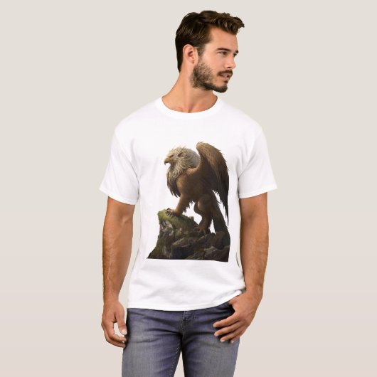 Dynamic Griffin Roar Fantasy Art T-shirt (Voorkant volledig)