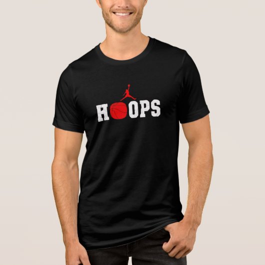 Dynamic Hoops Basketball Jump Player Design Tri-Blend Shirt (Voorkant)