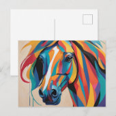 Dynamic Horse Portrait Abstract Briefkaart (Voorkant / Achterkant)