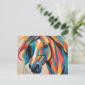 Dynamic Horse Portrait Abstract Briefkaart (Staand voorkant)